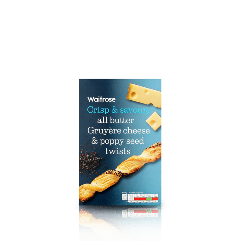 Gruyère Cheese & Poppy Seed Twists 125g