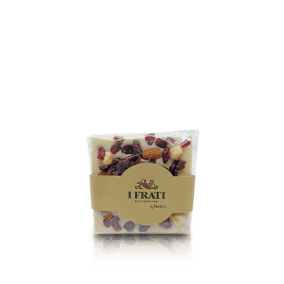 Σοκολάτα Λευκή με Φυστίκι, Πεκάν & Cranberry 100gr